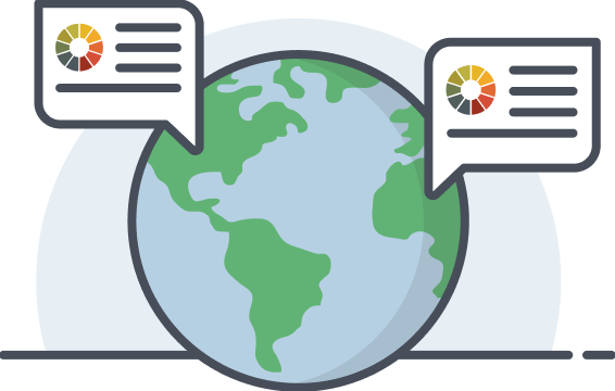 a globe with comment bubbles pointing to different countries