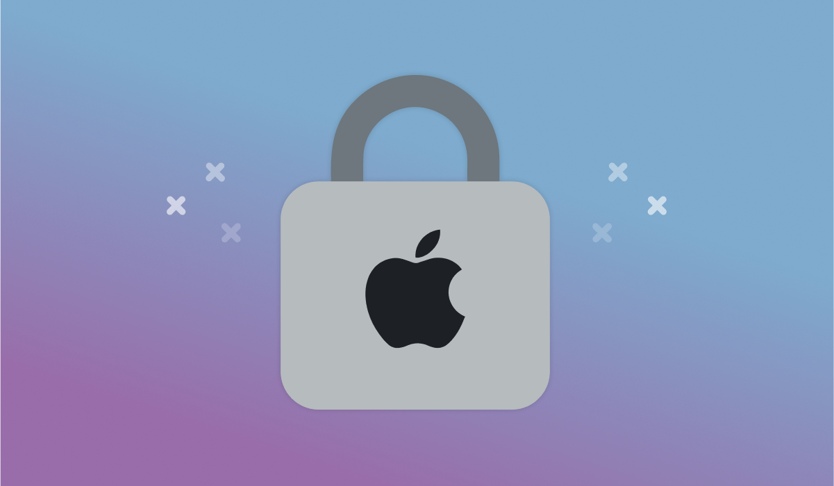 illustration of a lock with the Apple logo on it 