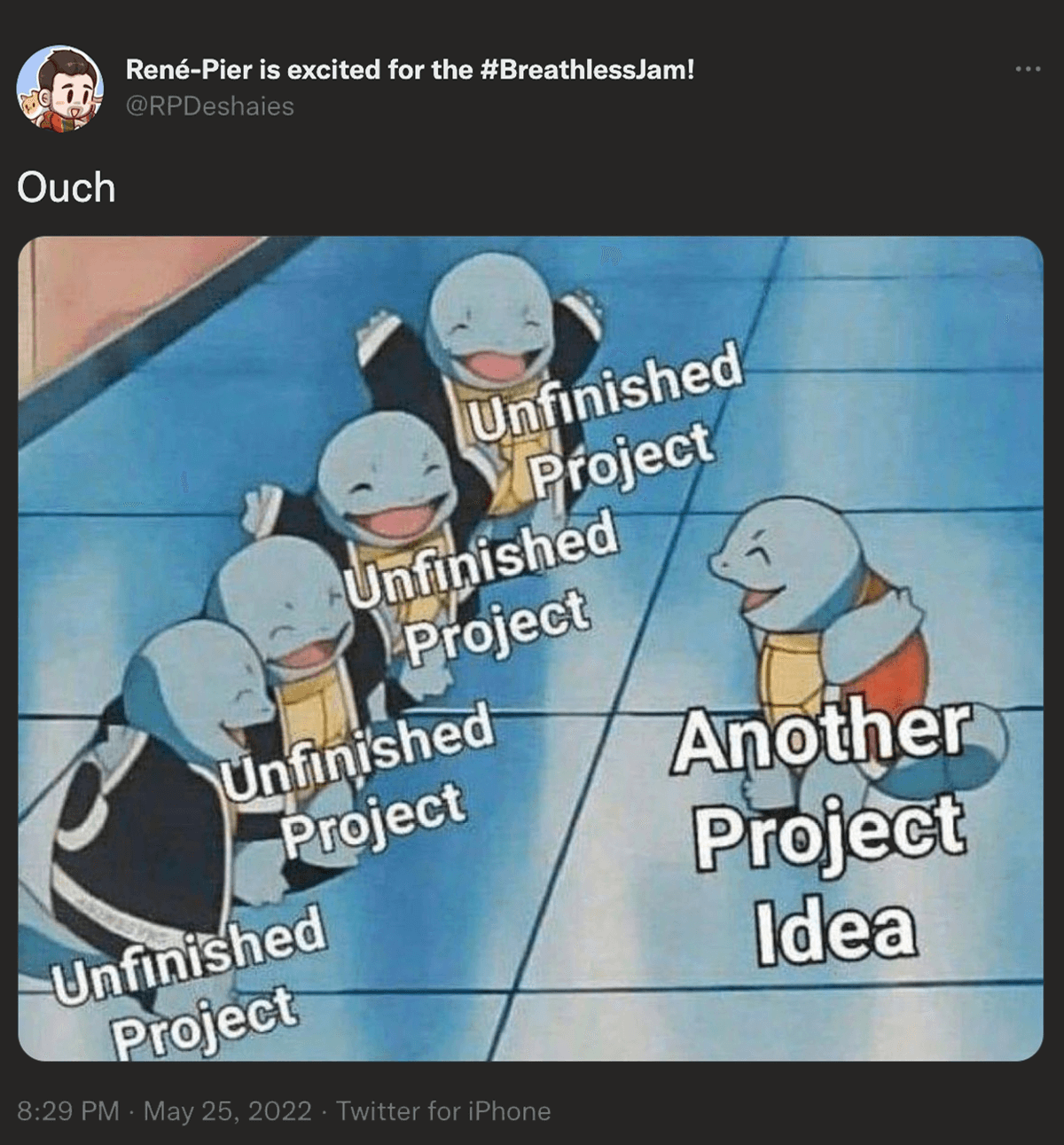 @RPDeshaies on twitter: Ouch. A bunch of unfinished projects being joined by another project idea.