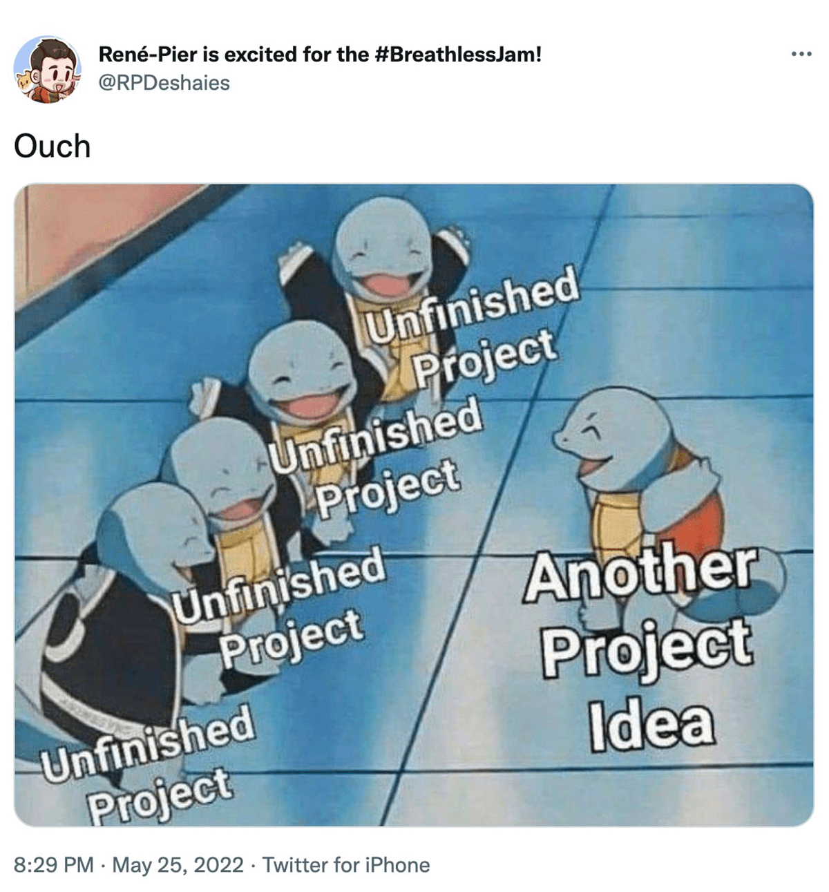 @RPDeshaies on twitter: Ouch. A bunch of unfinished projects being joined by another project idea.