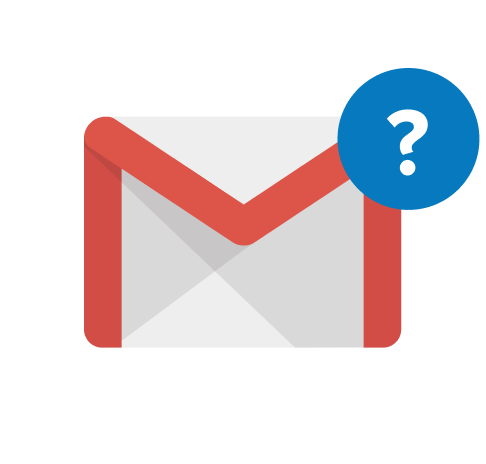 Gmail icon with a question mark
