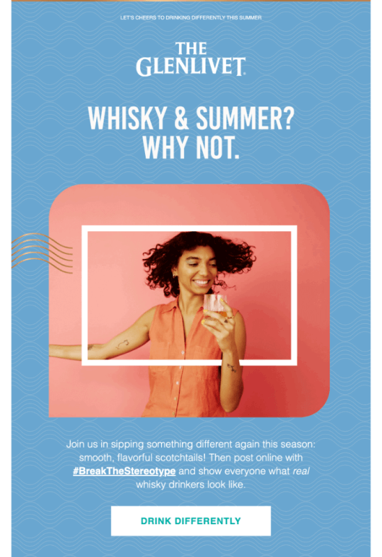 Email from Access2Insight kicking off a summer campaign for The Glenlivet.
