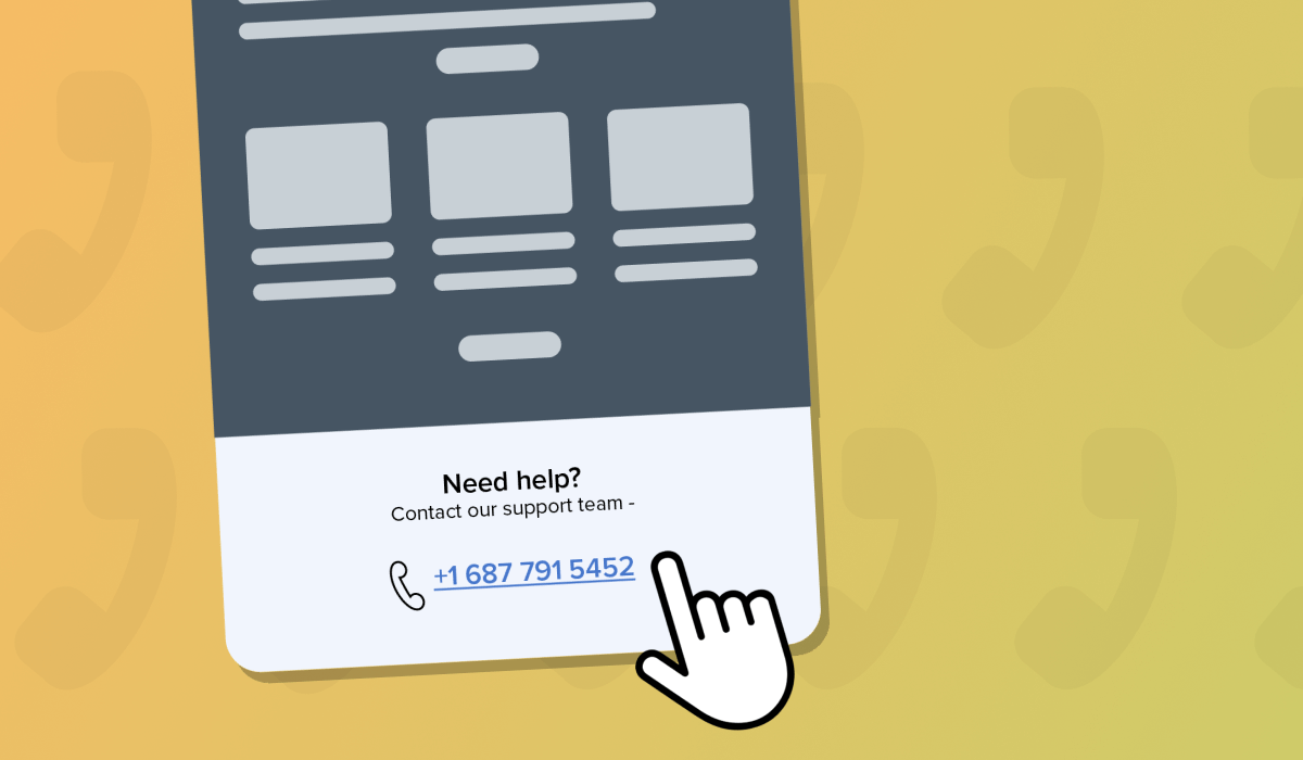 A finger cursor hovering over a linked phone number like a stalker. Just click the link already!