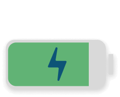 A battery icon with the charging bolt on it.