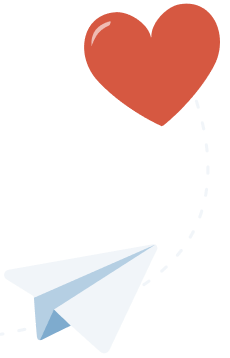 Email flying to a heart