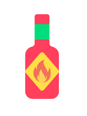 A bottle of hot sauce.