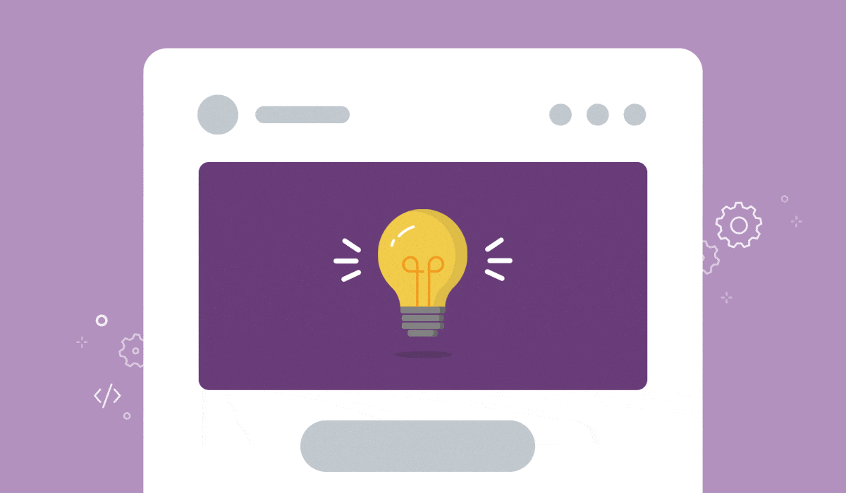 A GIF of a lightbulb shining in an email