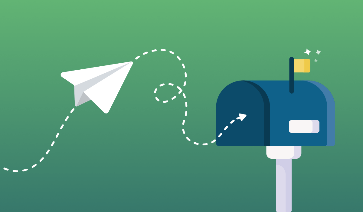 A paper airplane landing in a mailbox