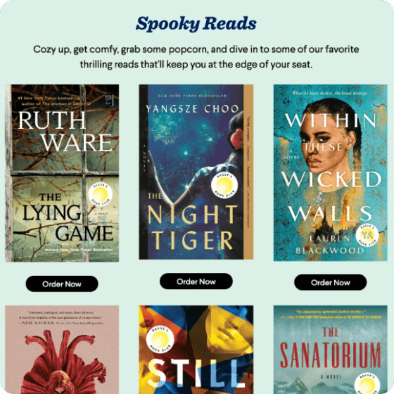 Spooky Reads email from Reese Book Club