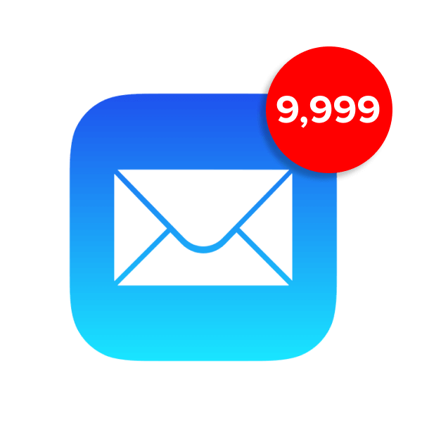 Email icon with a counter overlapping