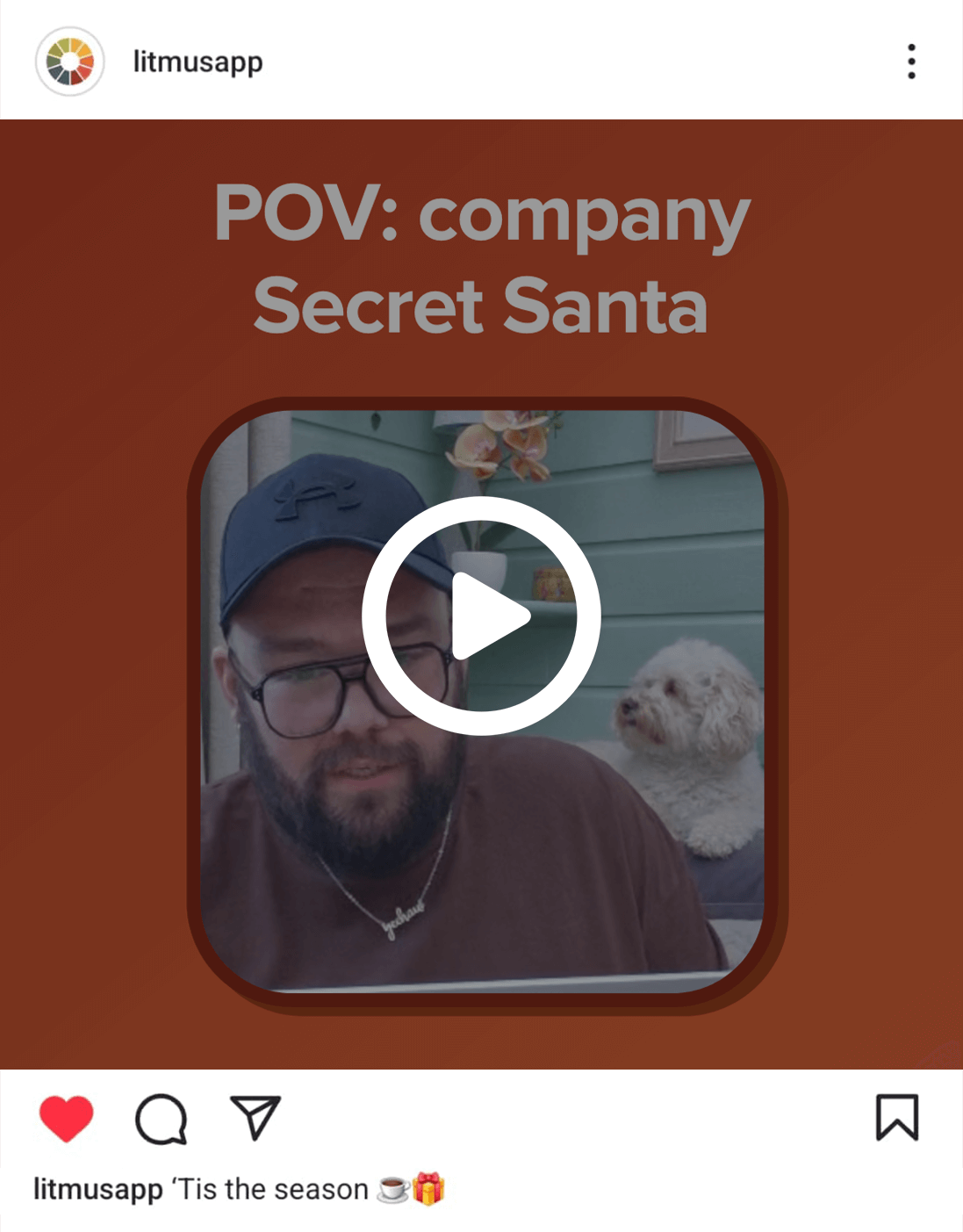 Litmus instagram video covering Secret Santa