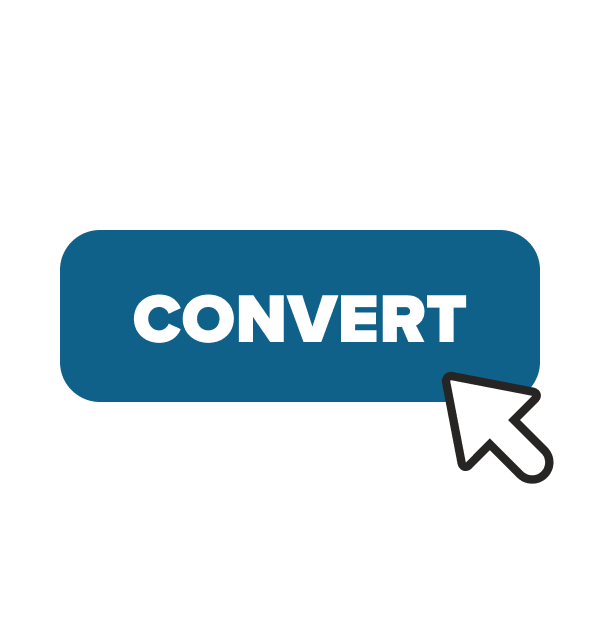A call-to-action button that says 'convert' with a cursor hovering over it