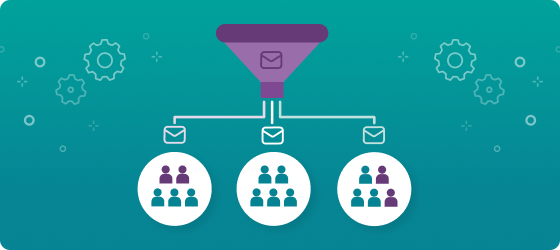 A funnel organizing people into different groups.