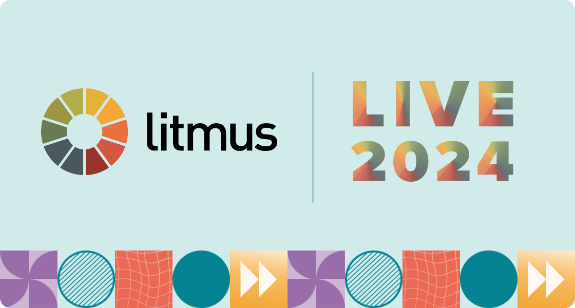 Litmus Live 2024 logo with fun shapes